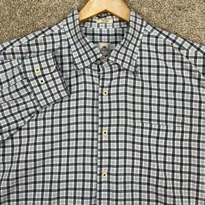 Peter Millar Shirt Mens XXL Blue White Gingham Check Long Sleeve Button Down EUC